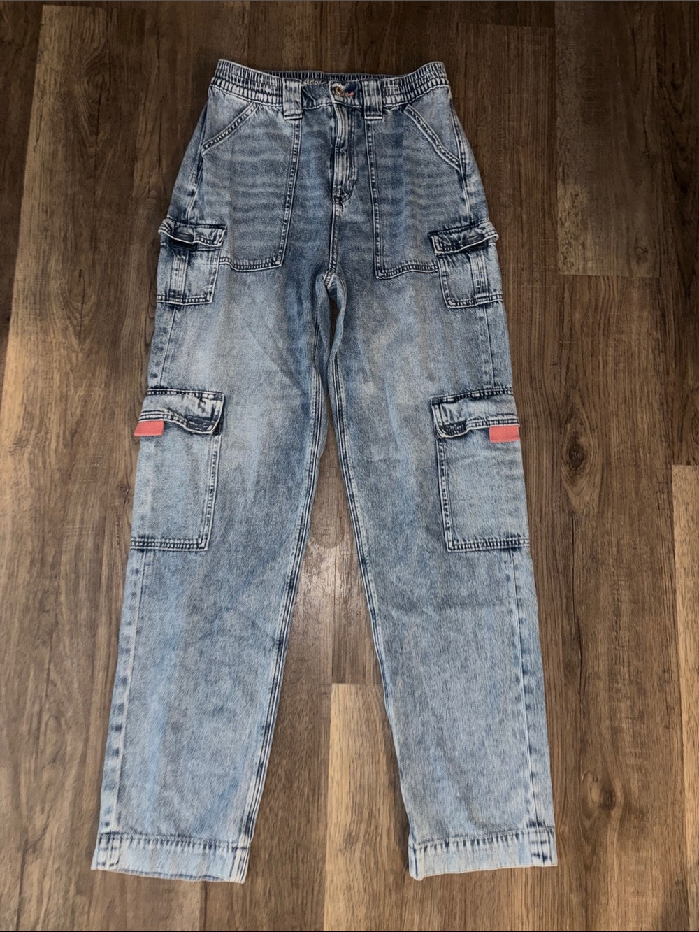 American Eagle Highest Rise Baggy Straight Blue Jeans Size 2